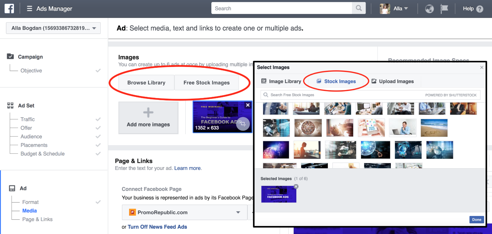 facebook ads browse library image