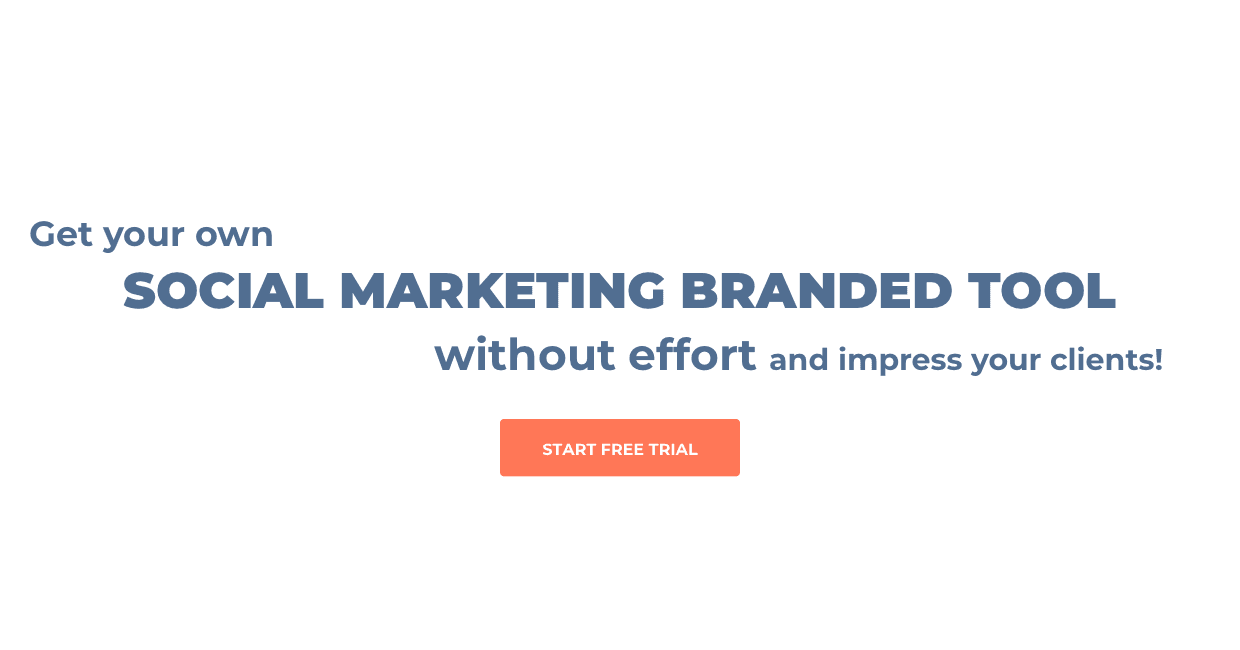 Get your own social marketing branded tool without effort and impress your clients!