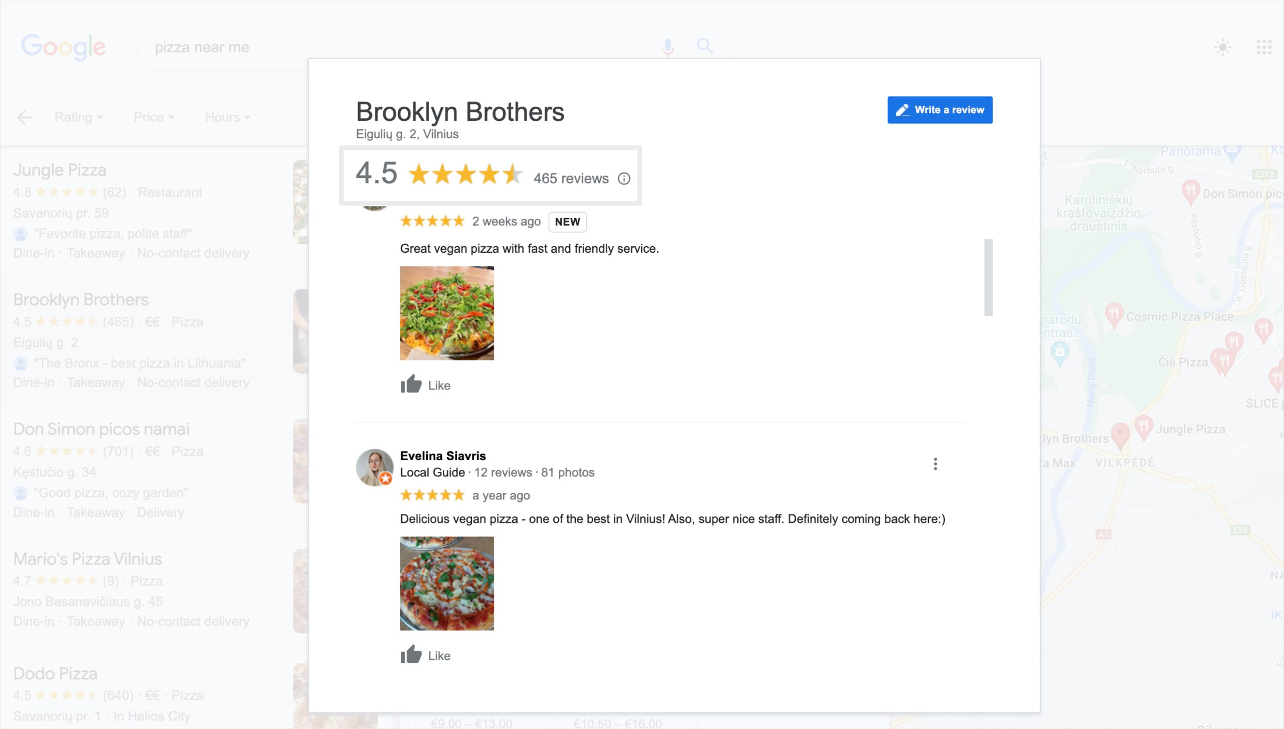 reviews for local seo
