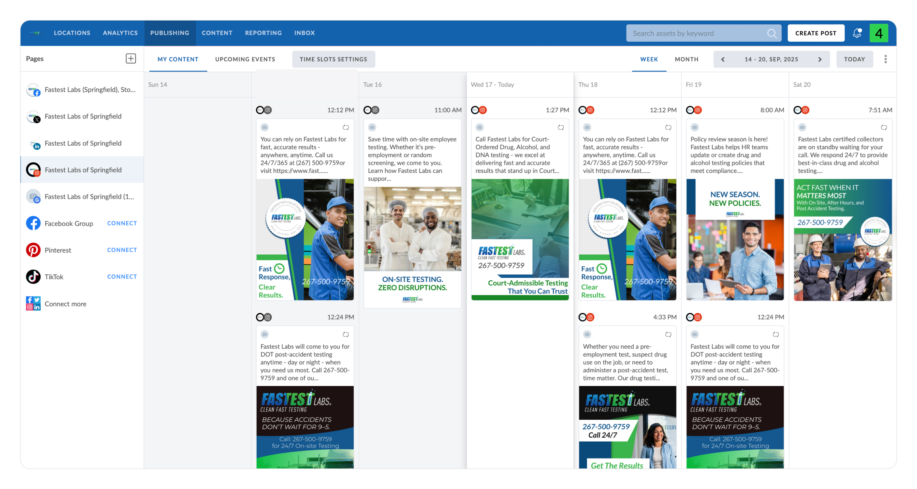 Single calendar Fastest Labs