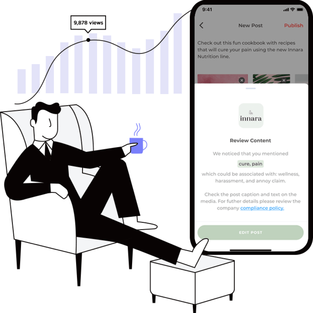 Rest assured your distributors are compliant with a social selling app
