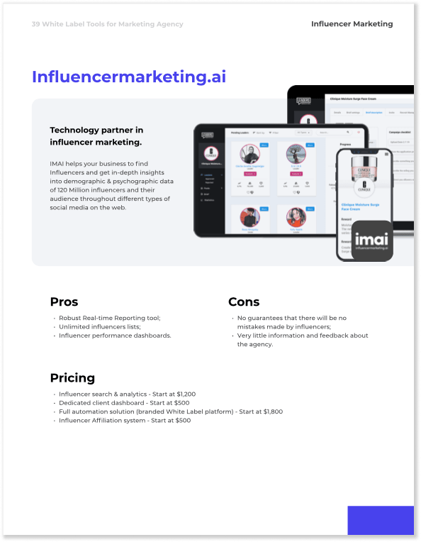 Technology partner in influencer marketing
